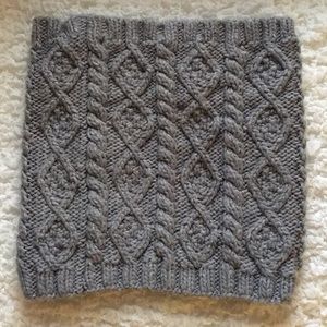 Gray Cable Knit Infinity Scarf
